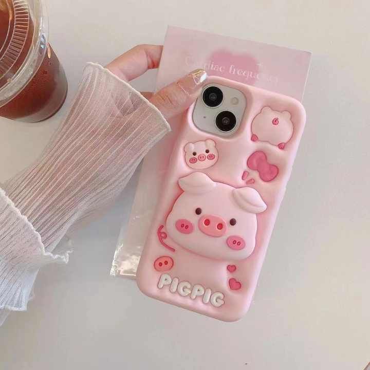 Pig Pig Silicone With Pop Stand Phone Case