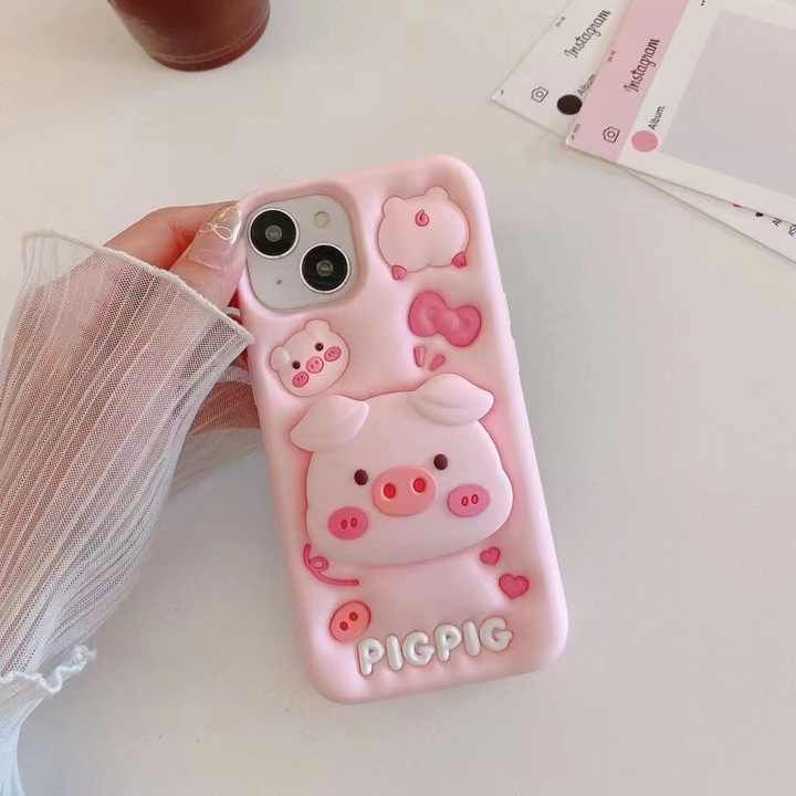 Pig Pig Silicone With Pop Stand Phone Case