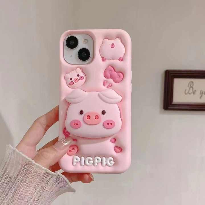 Pig Pig Silicone With Pop Stand Phone Case