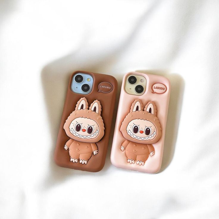 Cocoa Labubu Silicone With Pop Stand Phone Case