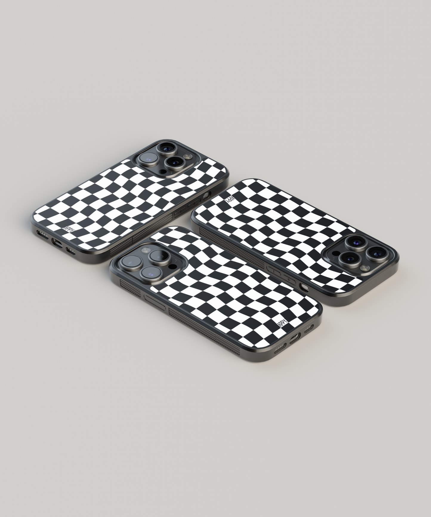 Black Checkboard Designer Phone Case