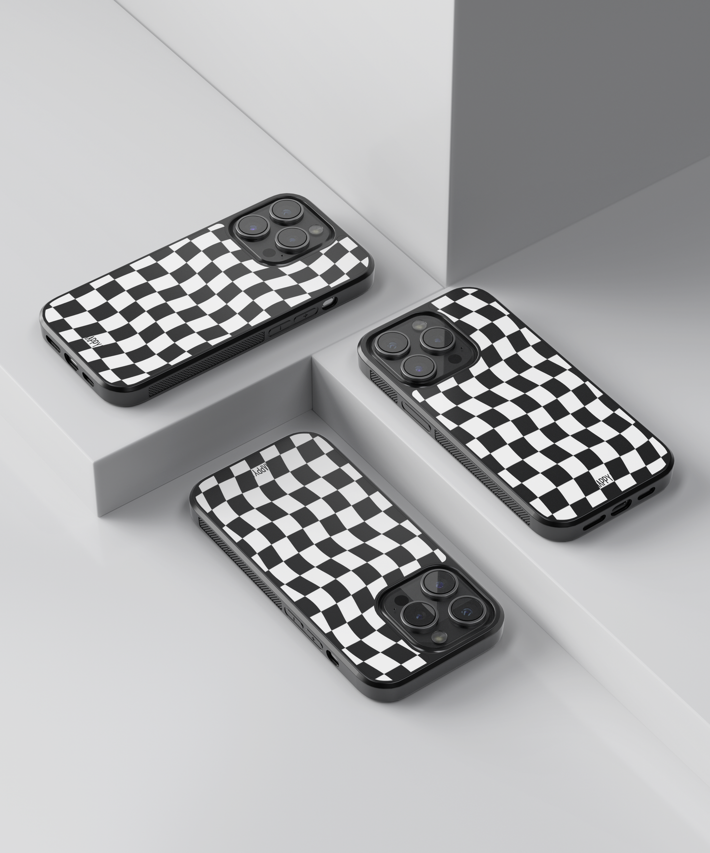 Black Checkboard Designer Phone Case