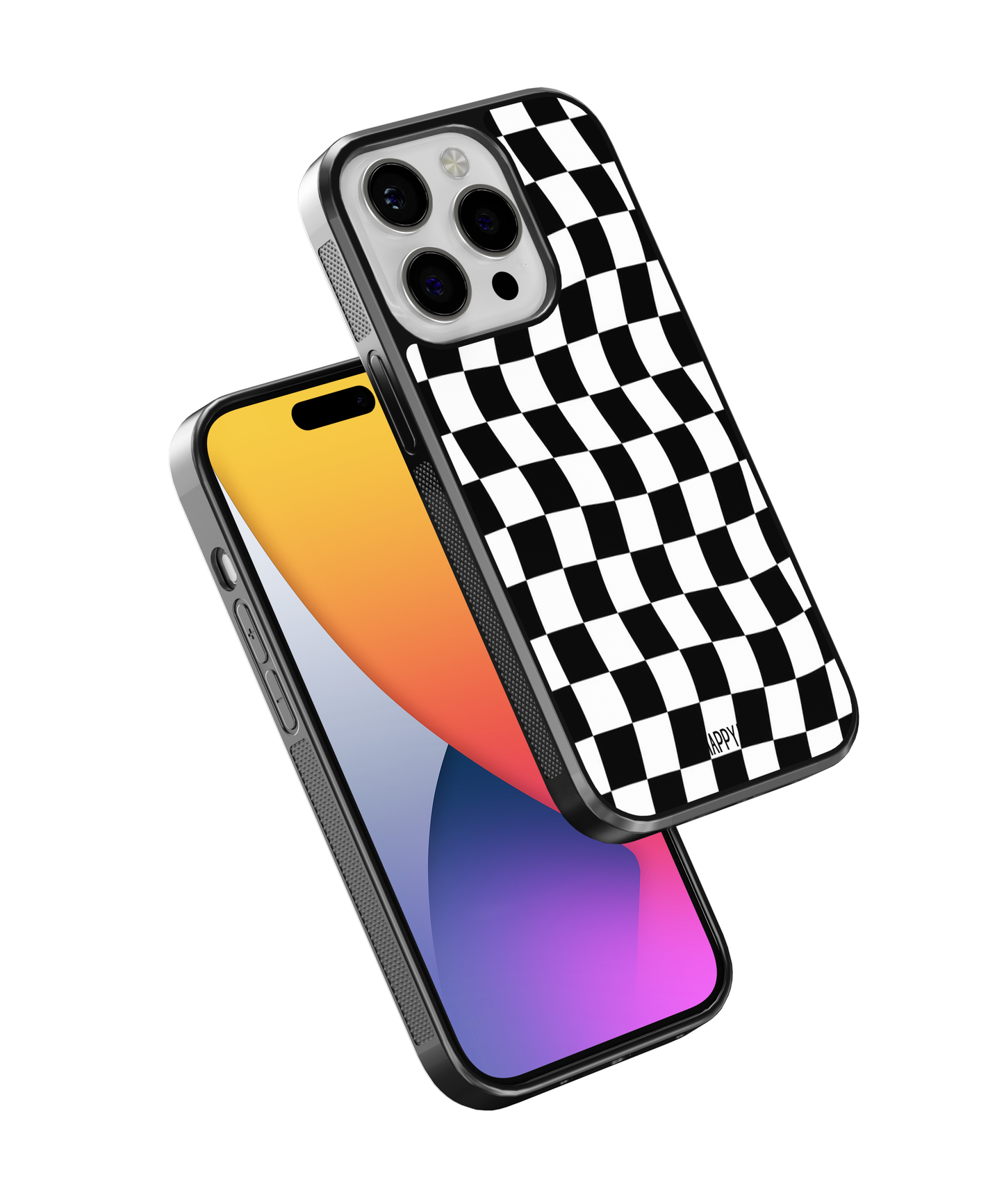 Black Checkboard Designer Phone Case
