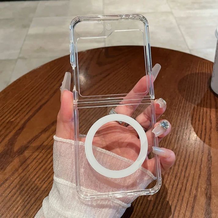 Clear Transparent Magnetic MagSafe Flip & Fold Phone Case
