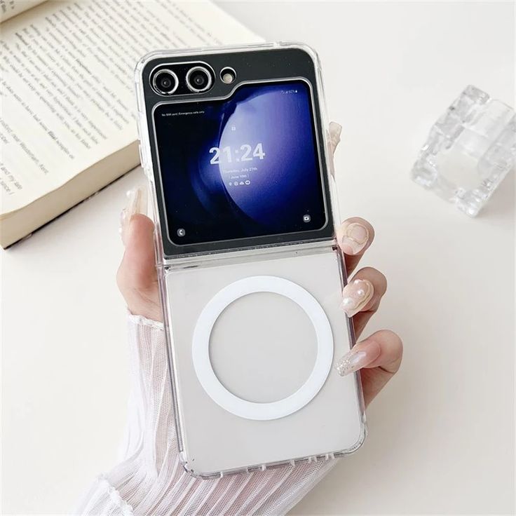 Clear Transparent Magnetic MagSafe Flip & Fold Phone Case