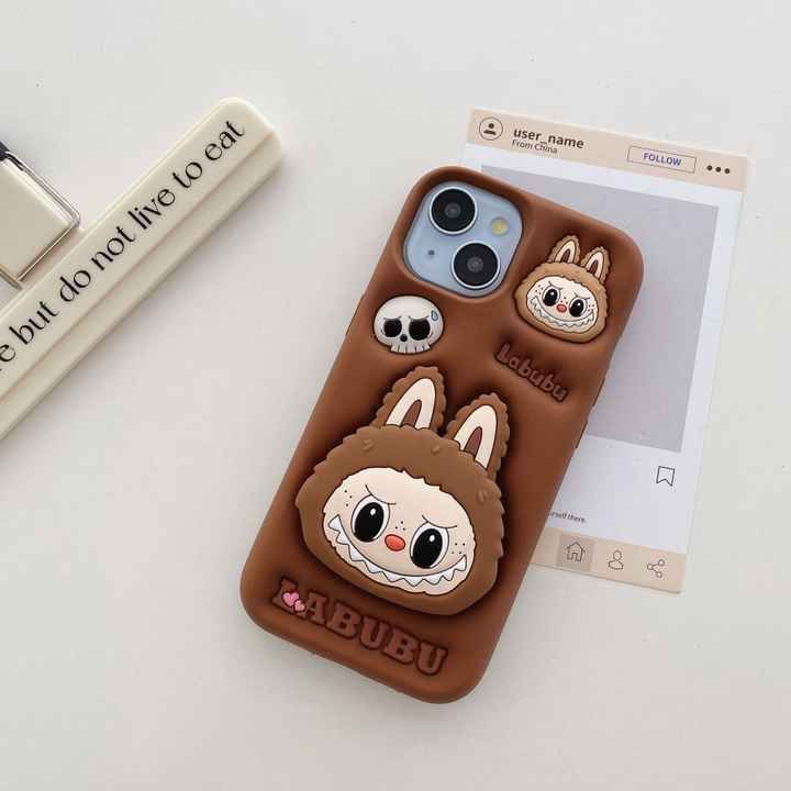 Labubu Silicone With Pop Stand Phone Case