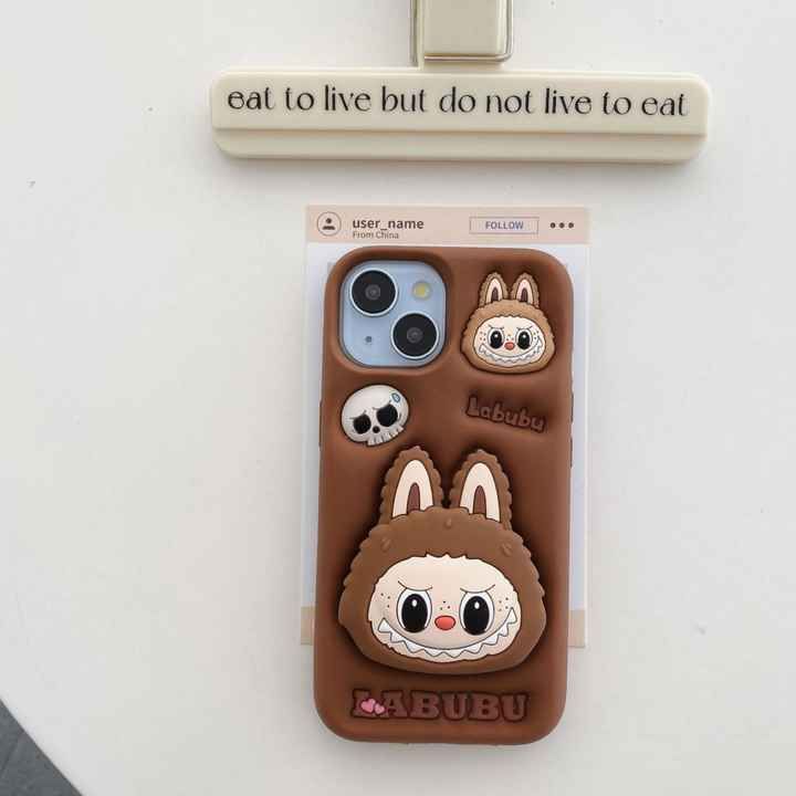 Labubu Silicone With Pop Stand Phone Case