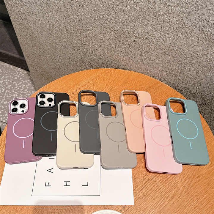 Luxury Fashion Microfiber Flock Ultra Thin Magnetic Shockproof MagSafe Phone Case