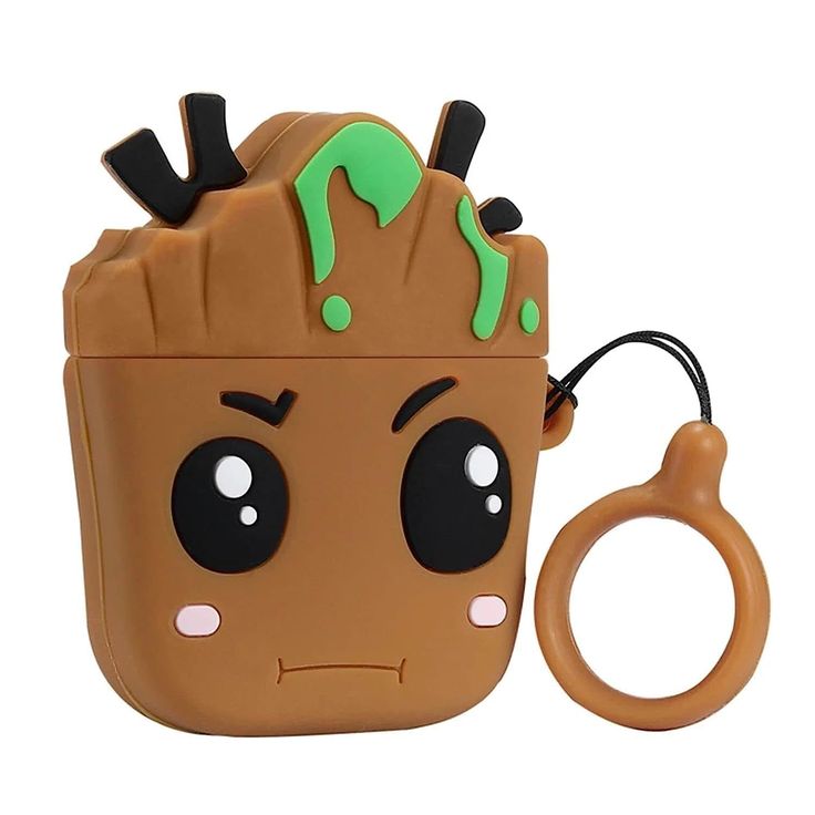 Airpods Case Soft Silicone Cover With Hook Clip For Airpods (Groot)