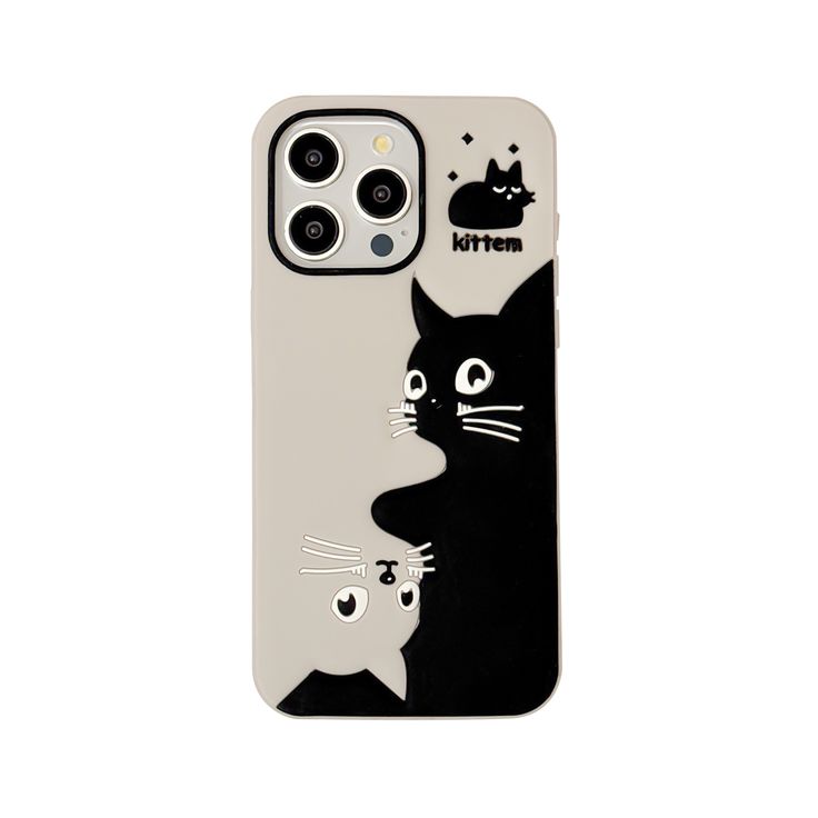 Splicing Cat Animal Cartoon Silicone Phone Case for iPhone