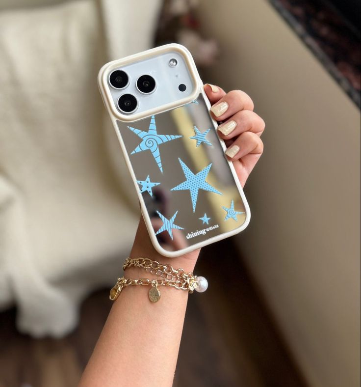 Shining Starfish Mirror Phone Case With Shockproof soft Bumper