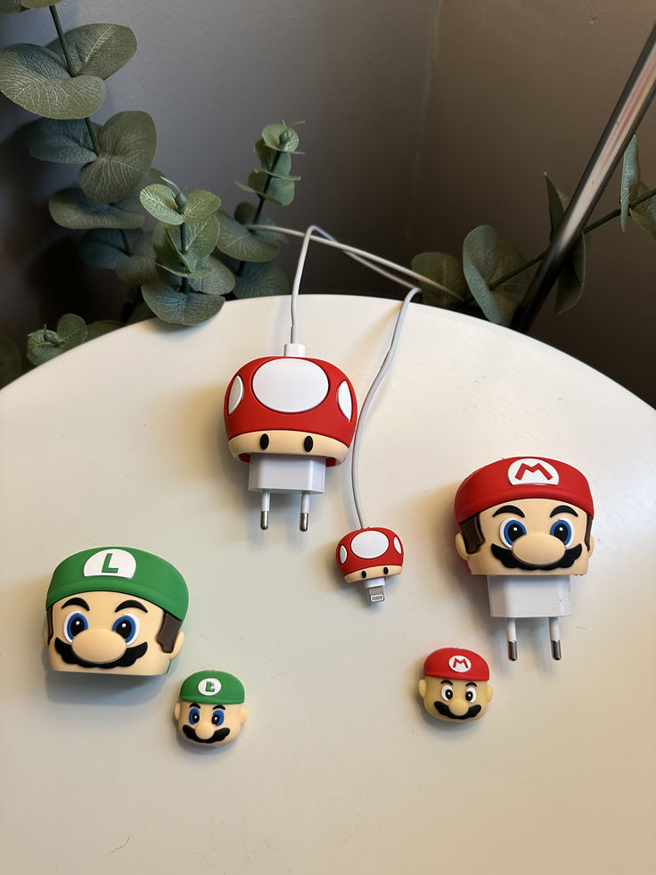 Cute Cartoon Series Fast Charger Protector for iPhone (Mario)