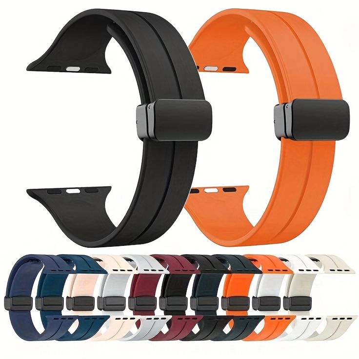 Magnetic Folding Buckle Silicone Band Strap For Watch
