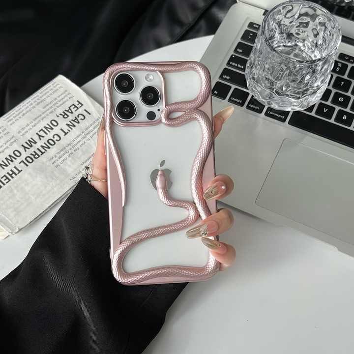 Hollow Snake Plating Phone Case For iPhone