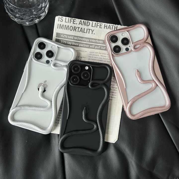 Hollow Snake Plating Phone Case For iPhone