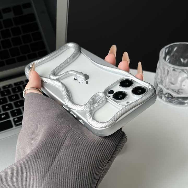 Hollow Snake Plating Phone Case For iPhone