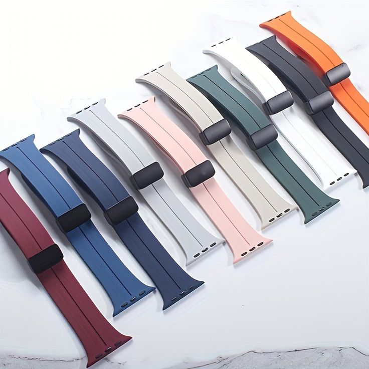Magnetic Folding Buckle Silicone Band Strap For Watch