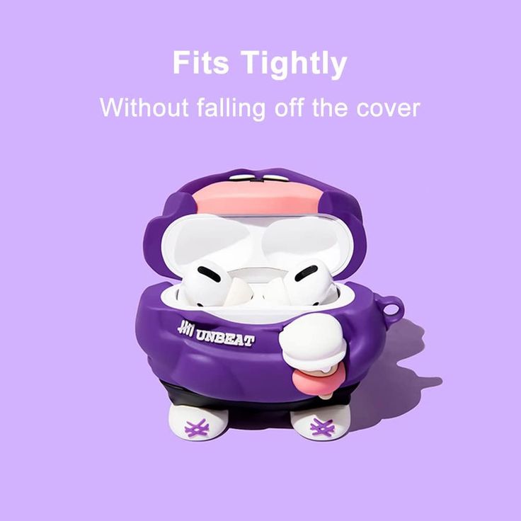 Airpods Case Soft Silicone Cover With Hook Clip For Airpods (Cute Anime)