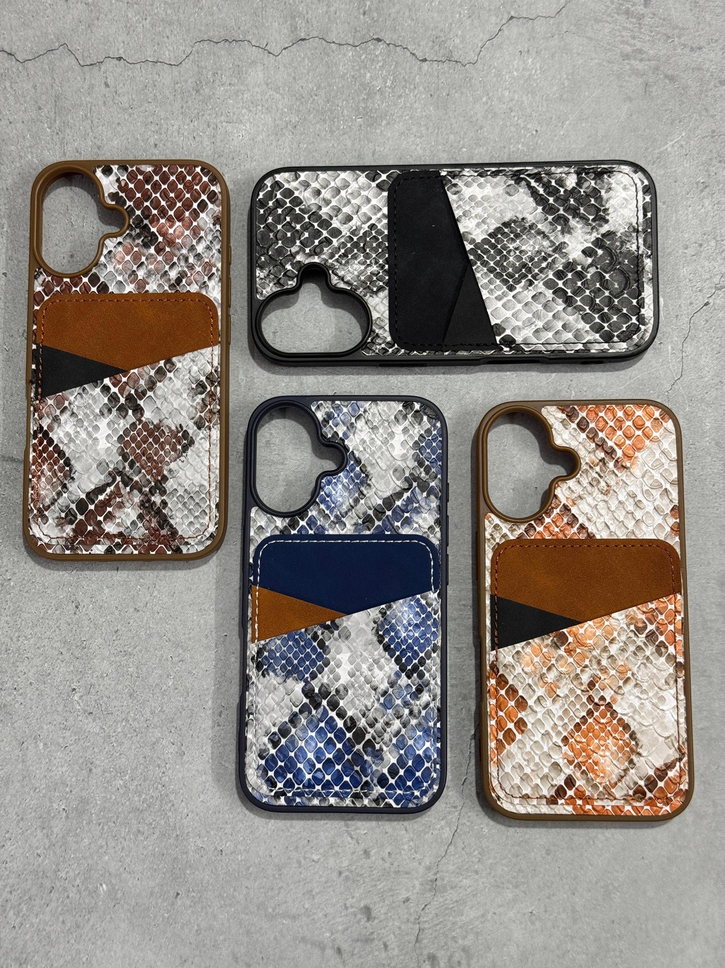 Luxurious Leather Snake Wallet Phone case For iPhone