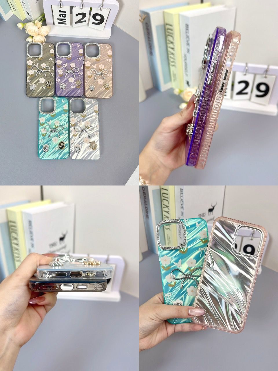 Floral Frost Bow For Phone Case