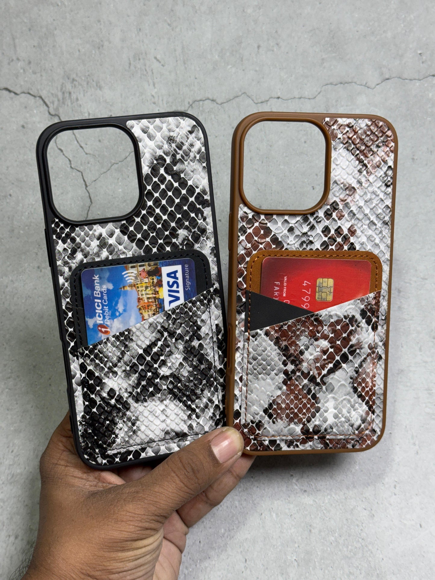 Luxurious Leather Snake Wallet Phone case For iPhone