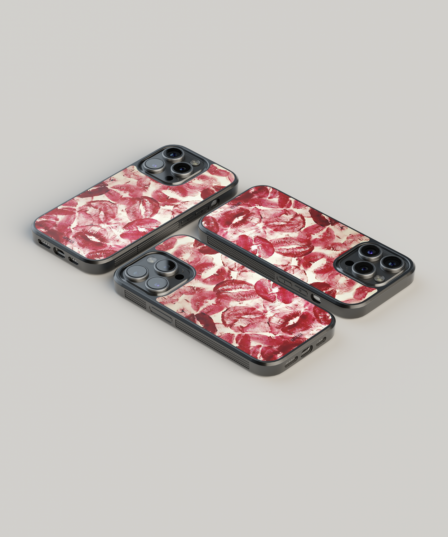 Aesthetic Red Lipstick Illustrations Designer Phone Case
