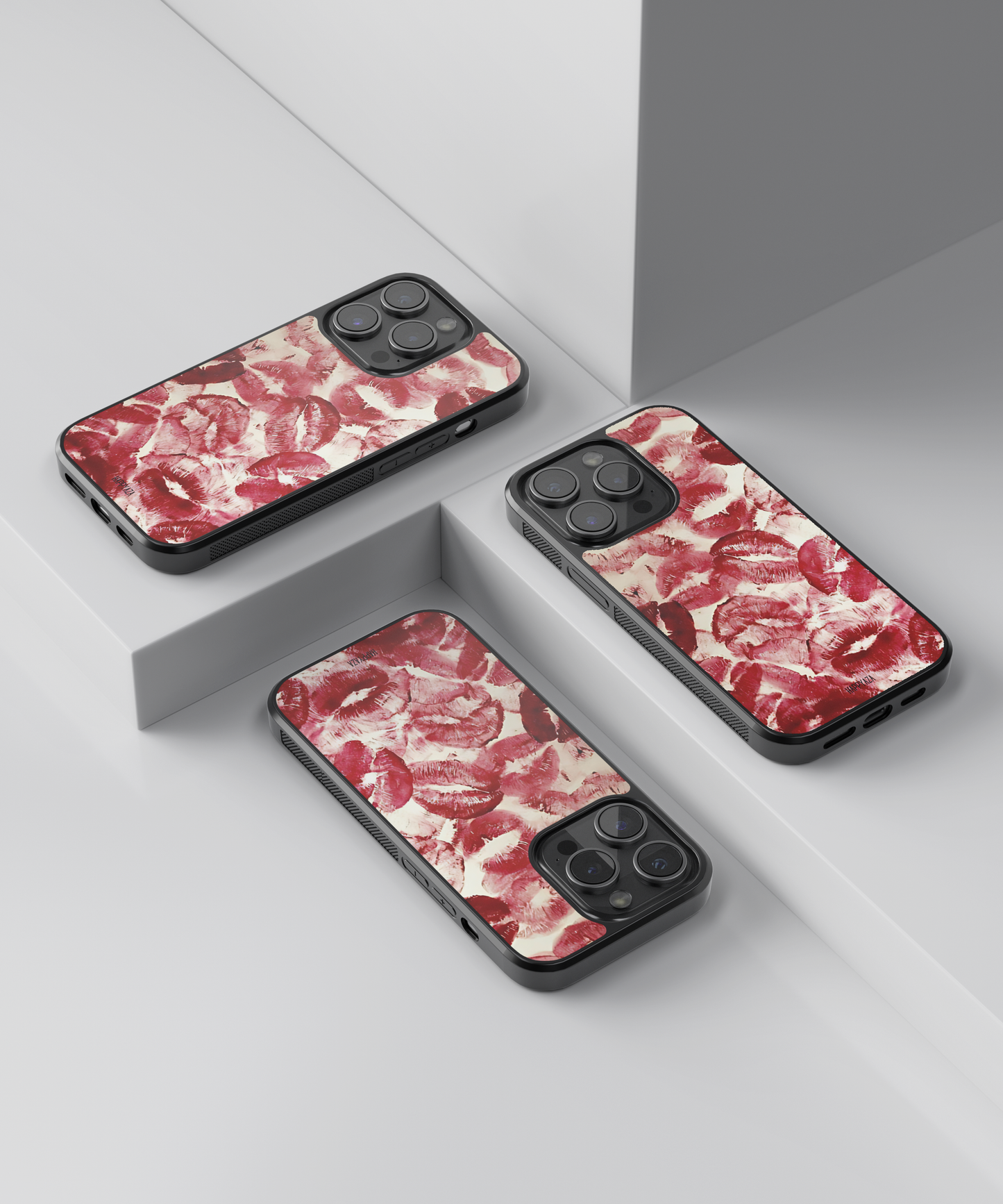 Aesthetic Red Lipstick Illustrations Designer Phone Case