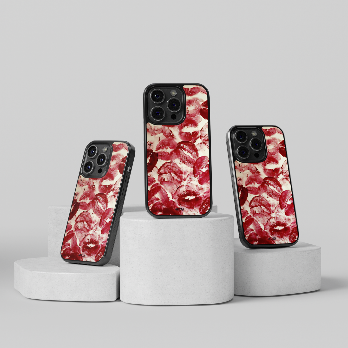 Aesthetic Red Lipstick Illustrations Designer Phone Case