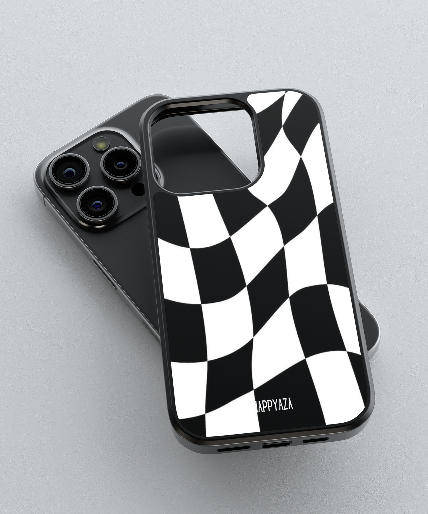 Black & White Wavy Checks Designer Phone Case