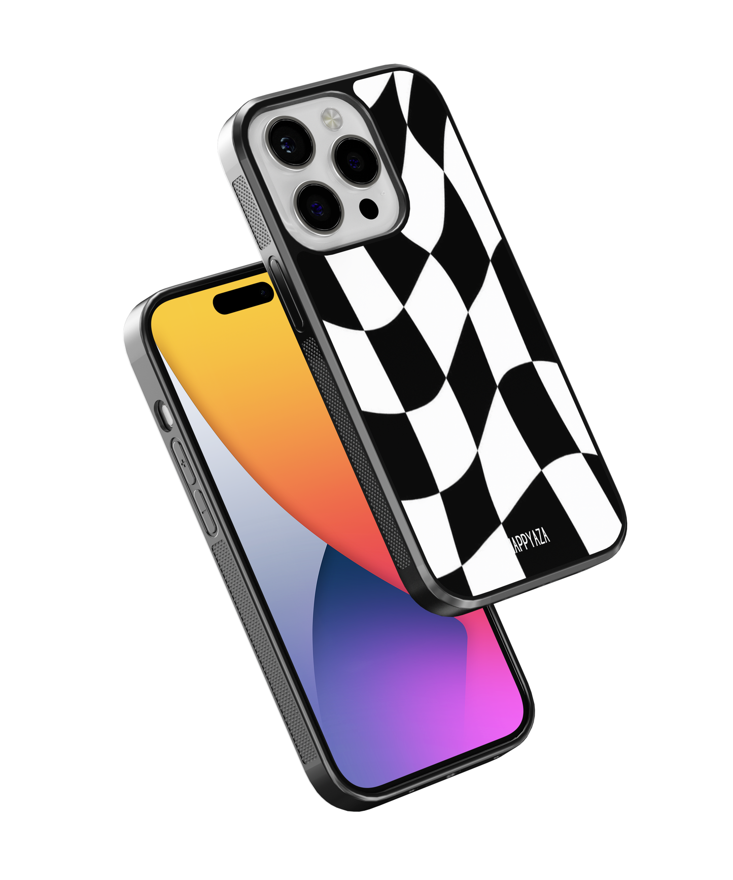 Black & White Wavy Checks Designer Phone Case