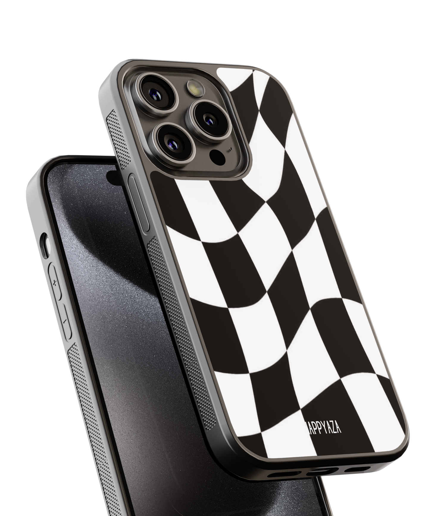 Black & White Wavy Checks Designer Phone Case