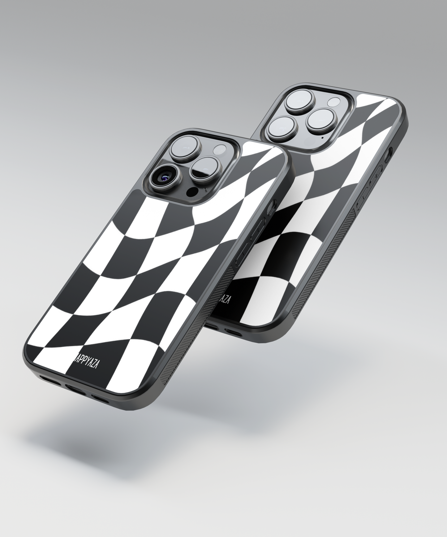 Black & White Wavy Checks Designer Phone Case