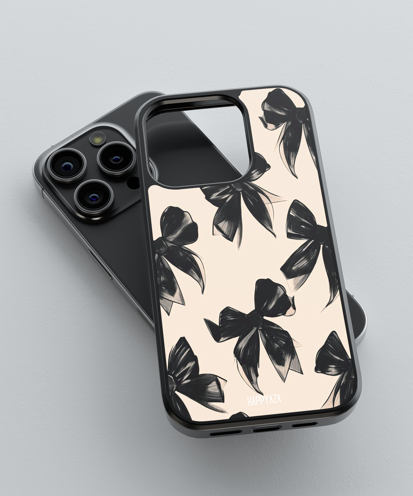 Black Ribbon Bow Designer Phone Case