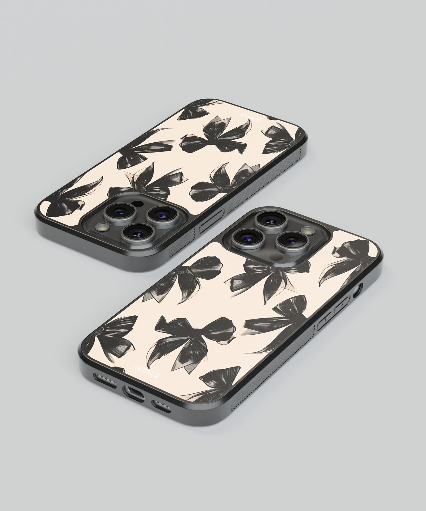 Black Ribbon Bow Designer Phone Case
