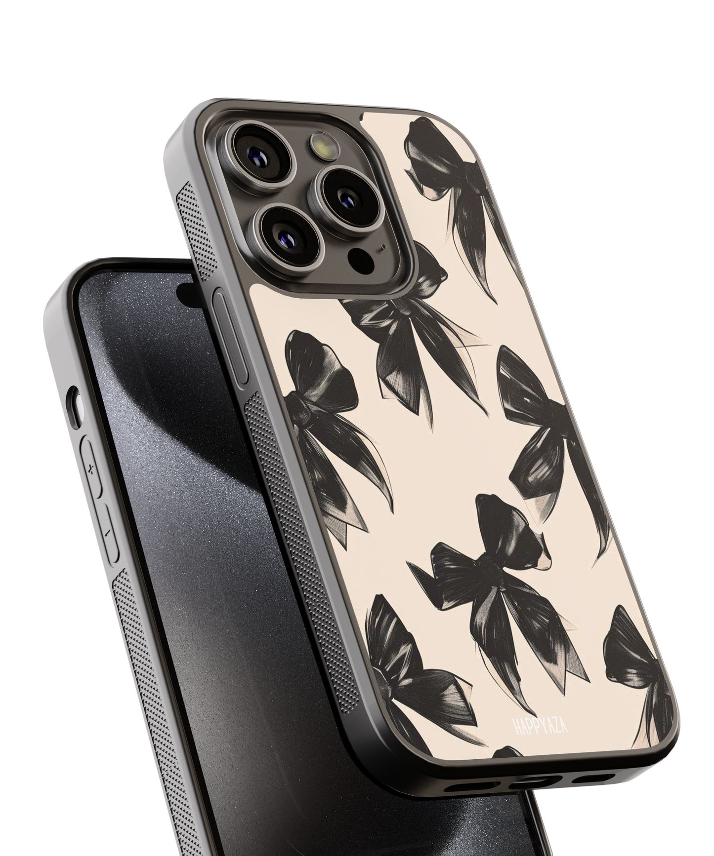Black Ribbon Bow Designer Phone Case
