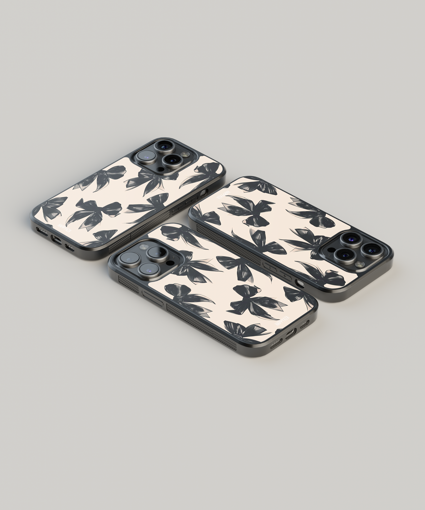 Black Ribbon Bow Designer Phone Case