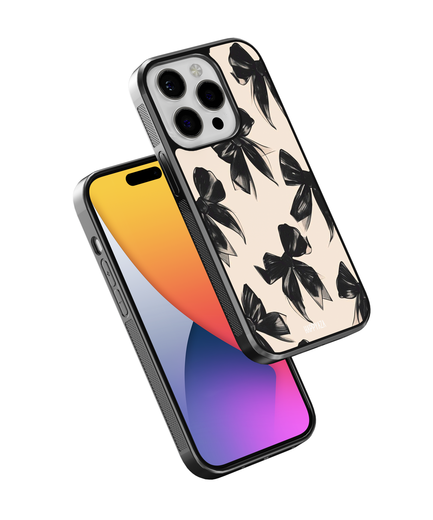 Black Ribbon Bow Designer Phone Case