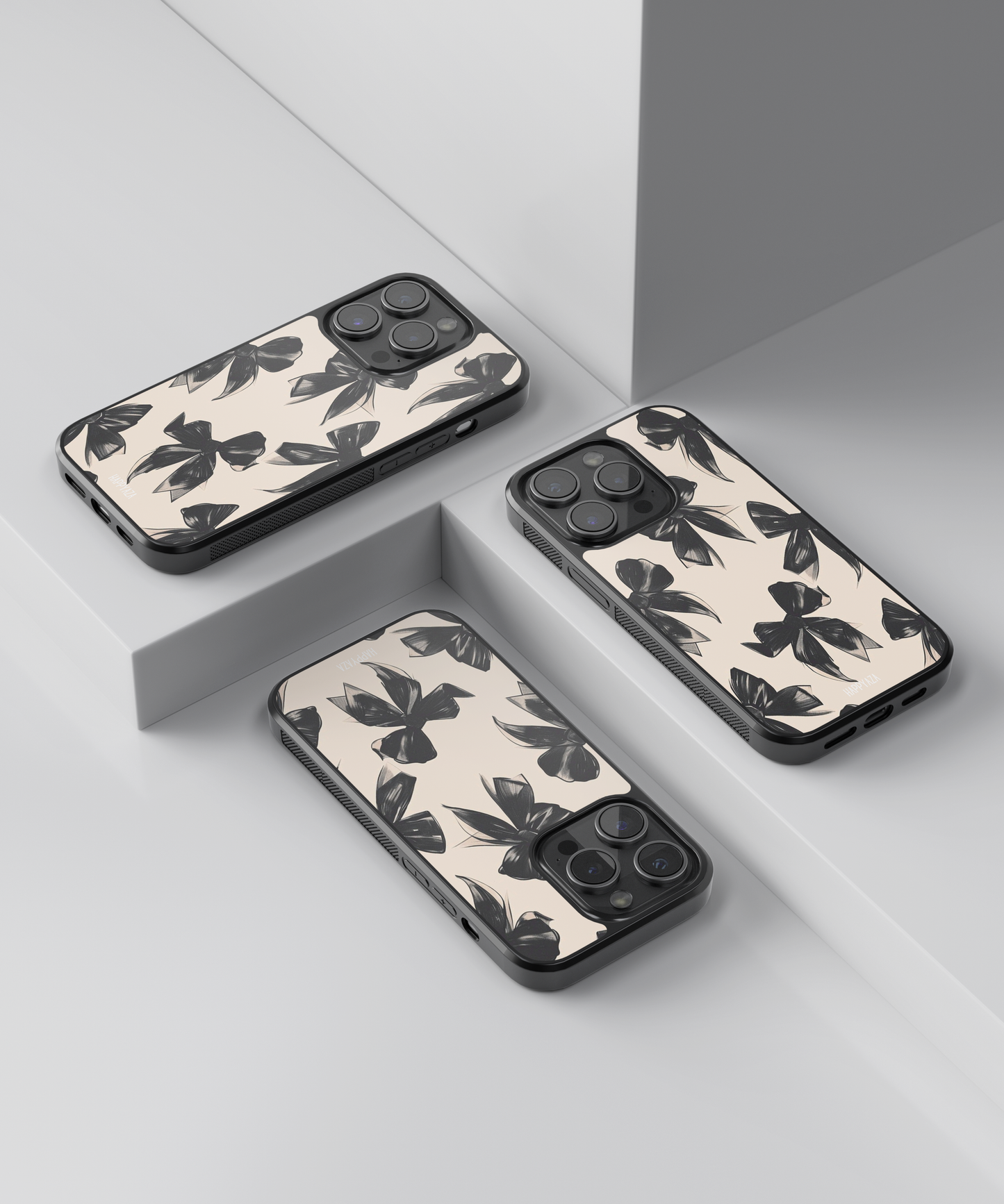 Black Ribbon Bow Designer Phone Case