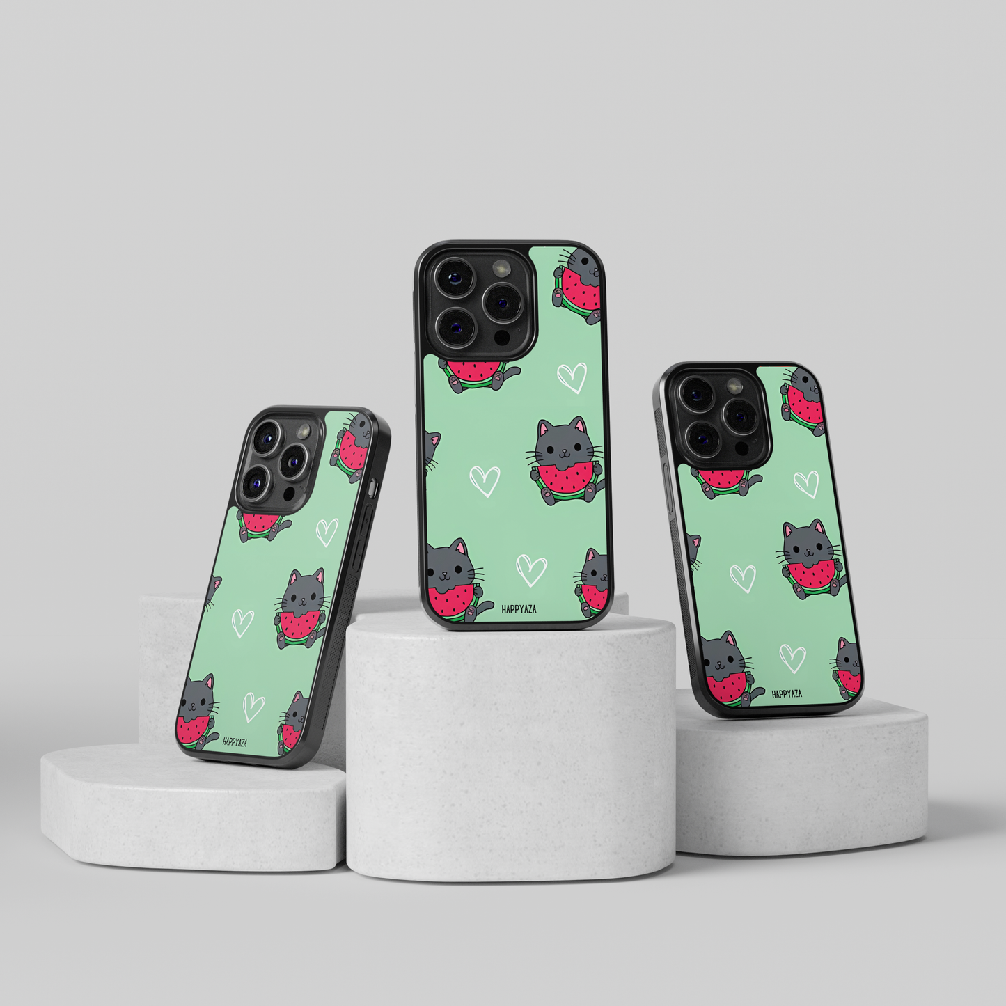 Cat With Watermelon Illustrations Designer Phone Case