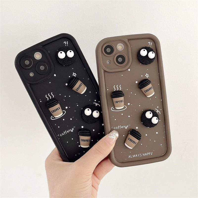 Cartoon Smile With Coffee Cup Soft Silicone Case For Samsung