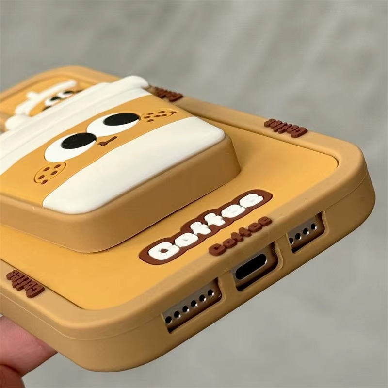 Mocha Mood Silicone With Pop Stand Phone Case