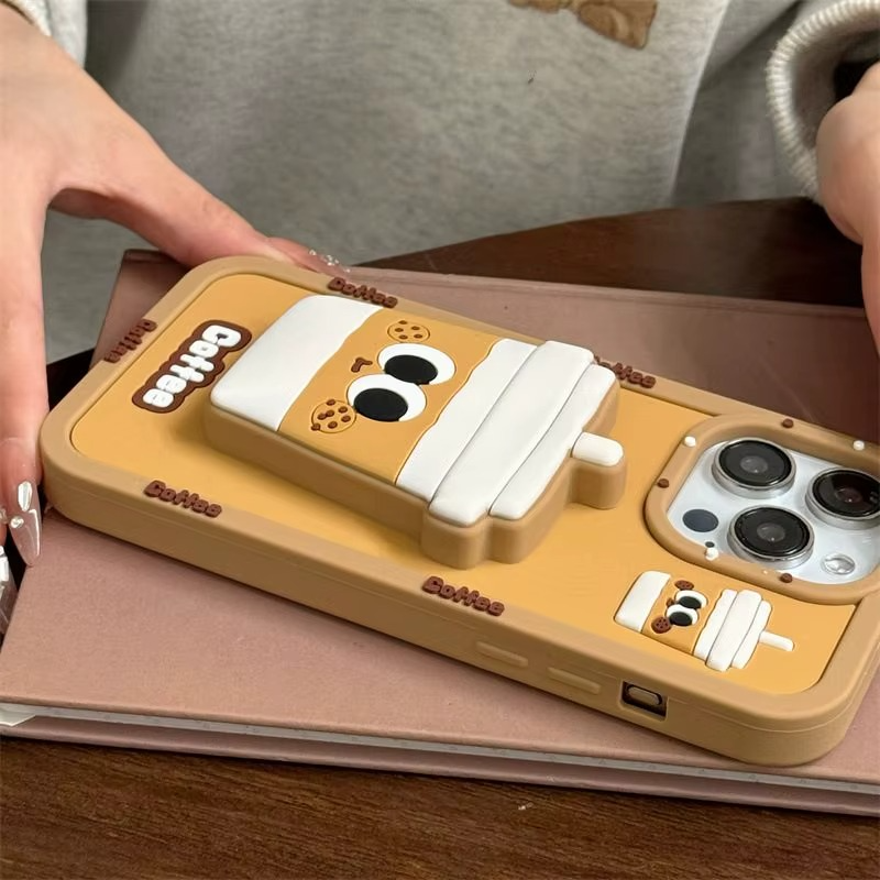 Mocha Mood Silicone With Pop Stand Phone Case