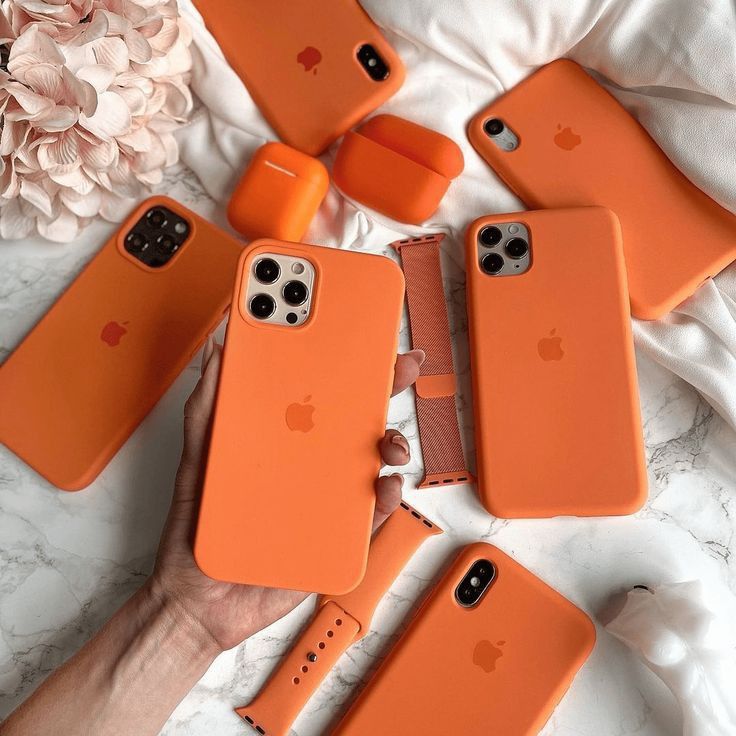 iPhone Original Liquid Silicone Phone Case ( Light Orange)