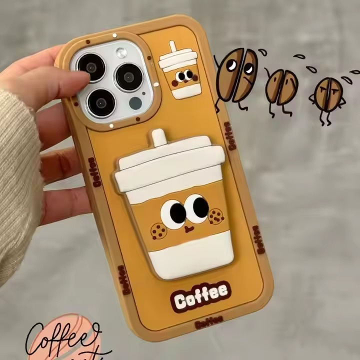 Mocha Mood Silicone With Pop Stand Phone Case