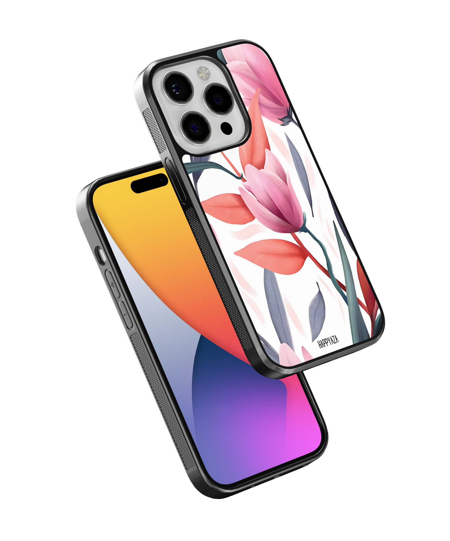 Elegant Pink Magnolia Flower Illustration Designer Phone Case
