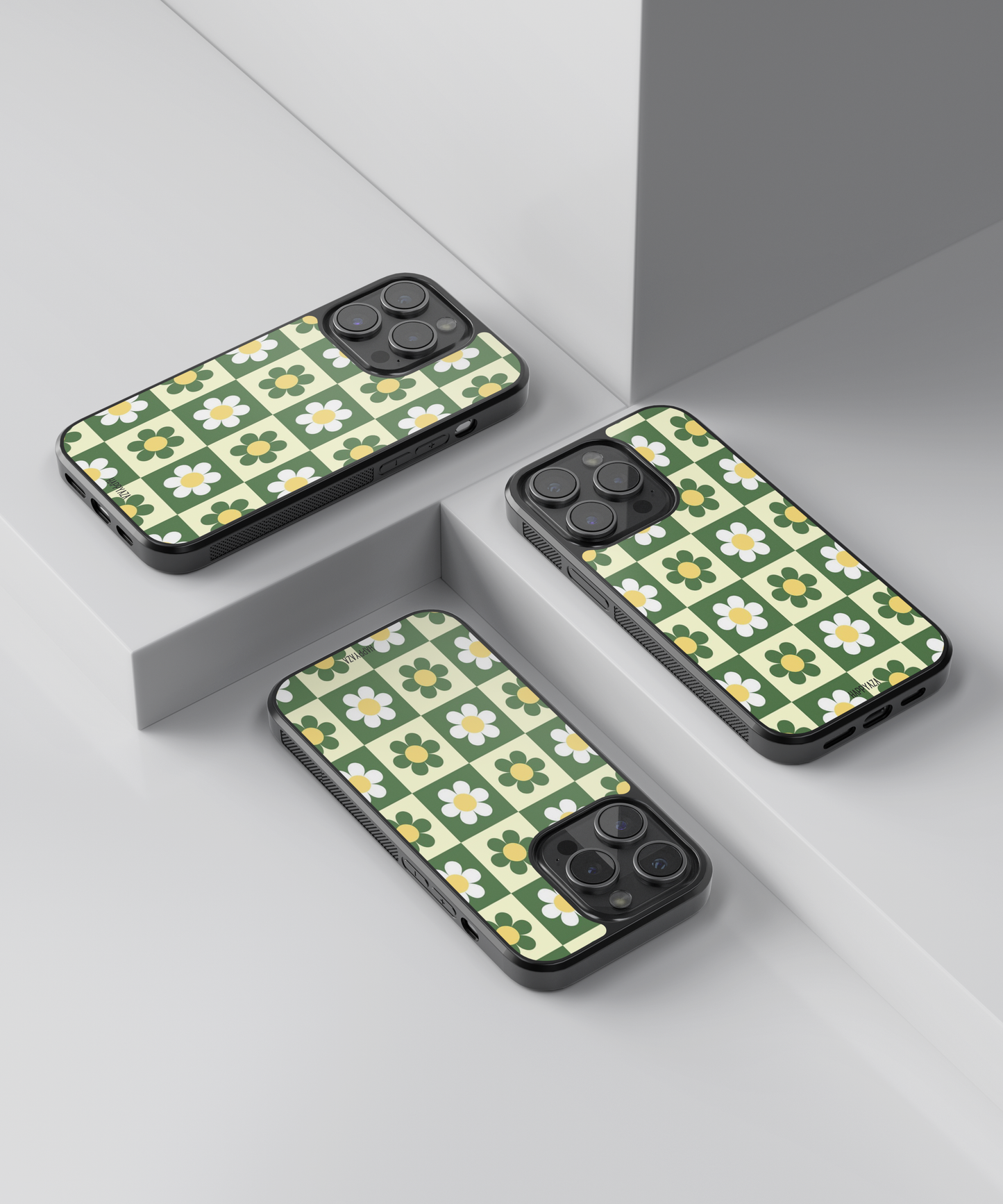 Green Microfibre Floral Designer Phone Case