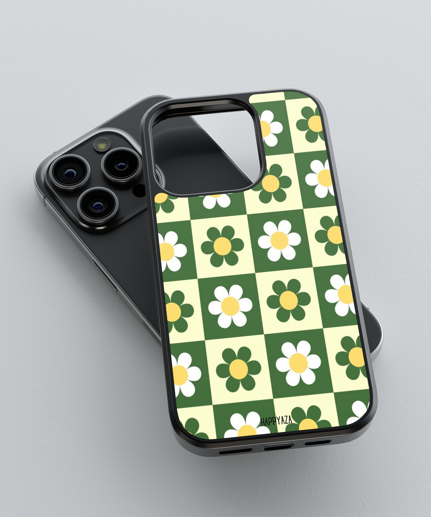 Green Microfibre Floral Designer Phone Case