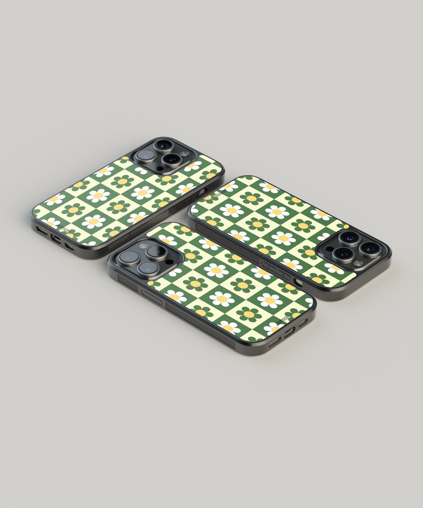 Green Microfibre Floral Designer Phone Case