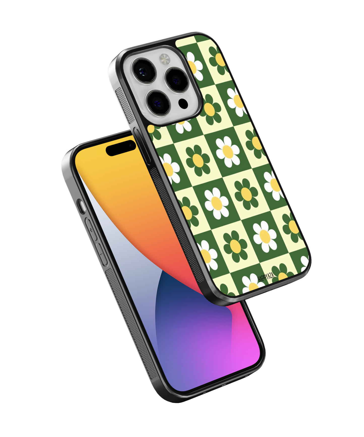 Green Microfibre Floral Designer Phone Case
