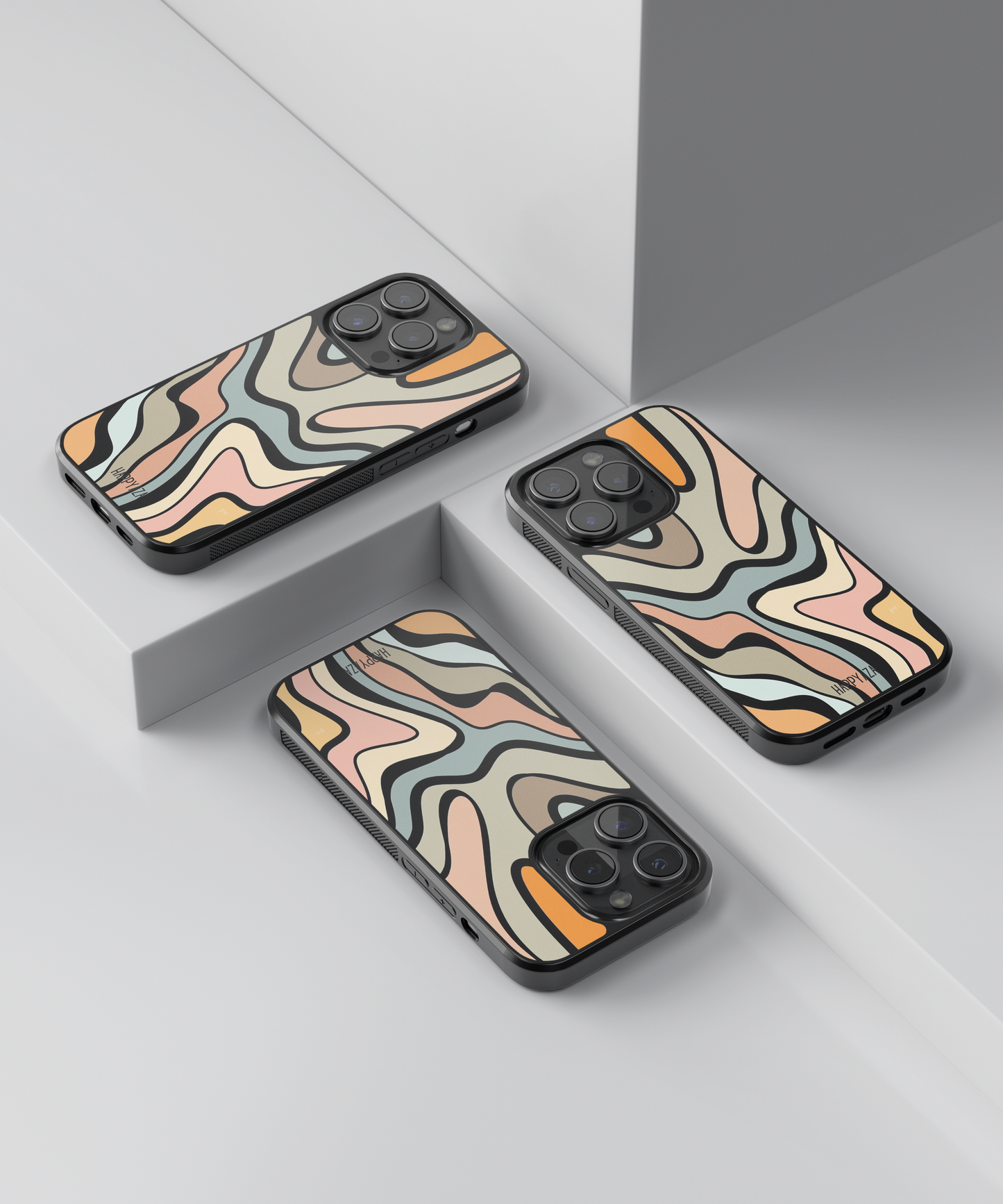 Abstract Grunge Waves Pattern Designer Phone Case